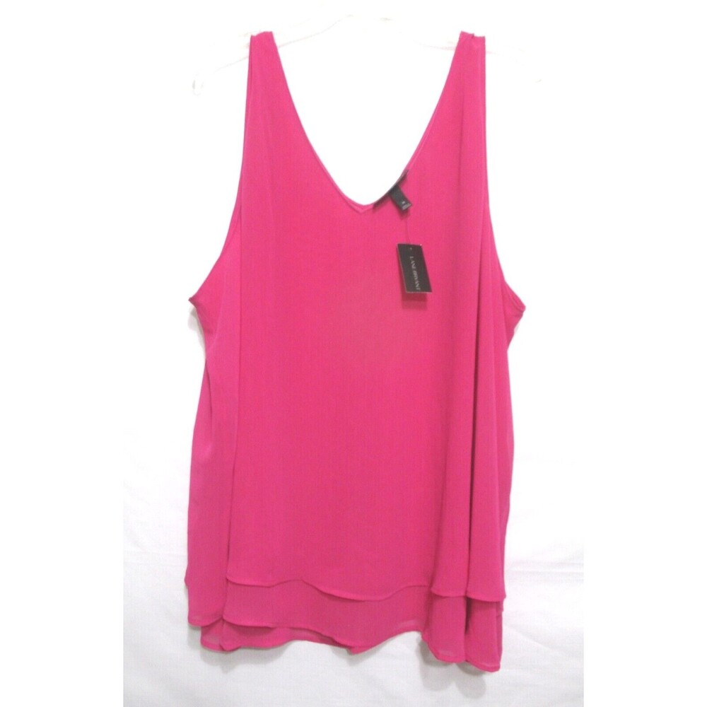 NWT LANE BRYANT Pink Sleeveless Lightweight Layered Tank Top Women Size 28